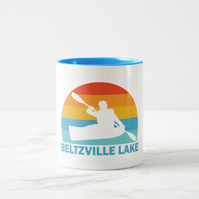 Beltzville Lake Pennsylvania Kayak Two-Tone Coffee Mug (Center)