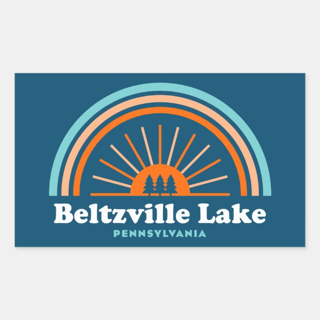Beltzville Lake Pennsylvania Rainbow Rectangular Sticker (Front)