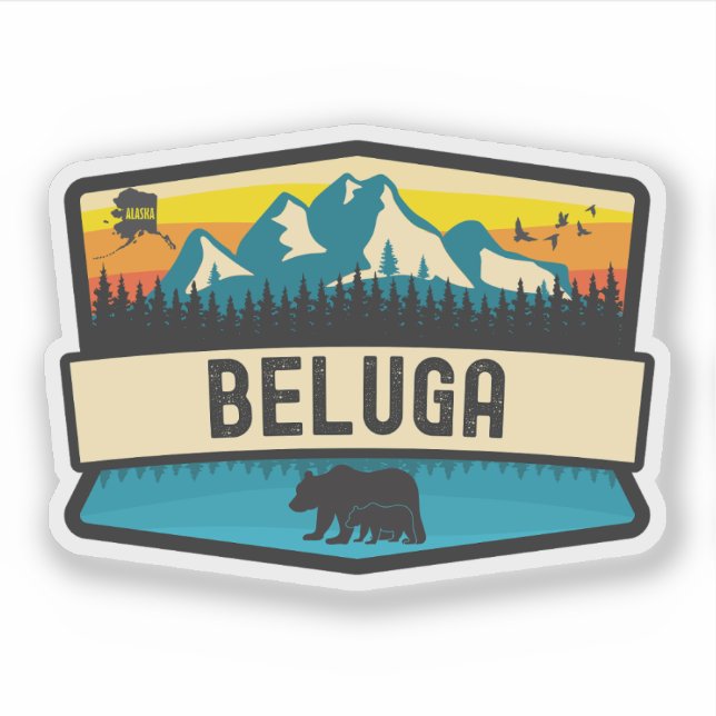 Beluga, Alaska Sticker (Front)