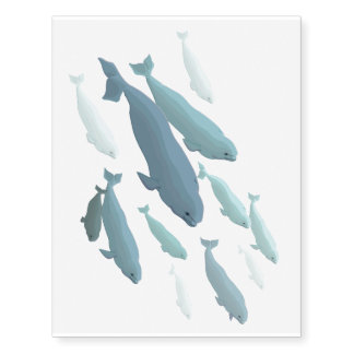 Beluga Art Temporary Tattoo Beluga Whale Skin Art
