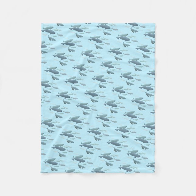 Beluga Blanket Beluga Whale Art Fleece Blanket (Front)