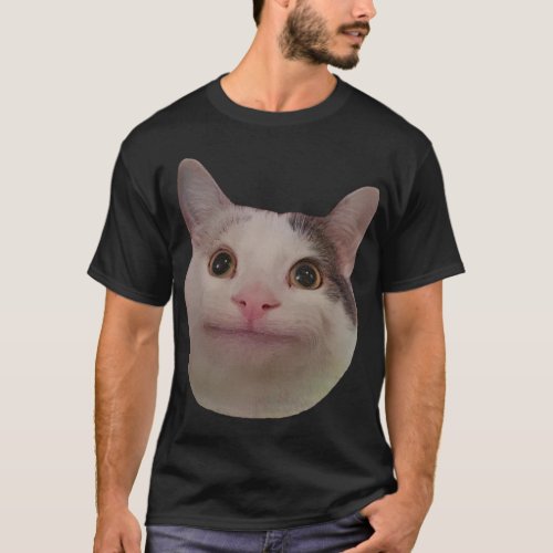 Beluga Cat Meme Face Smiling   T_Shirt