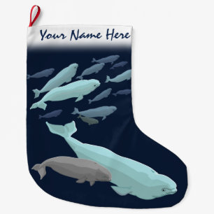 Beluga Christmas Stocking Personalize Beluga Whale