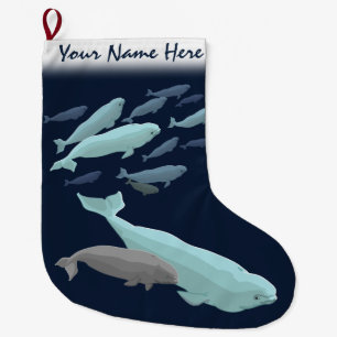 Beluga Christmas Stocking Personalize Beluga Whale