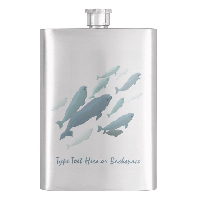 Beluga Flask Custom Beluga Whale Art Drink Flask (Front)