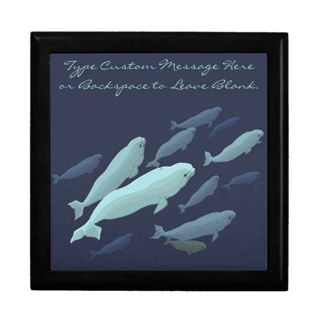 Beluga Gift Box Personalize Whale Jewelry Box (Front)