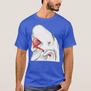 Beluga hale brushing teeth bath watercolor T-Shirt