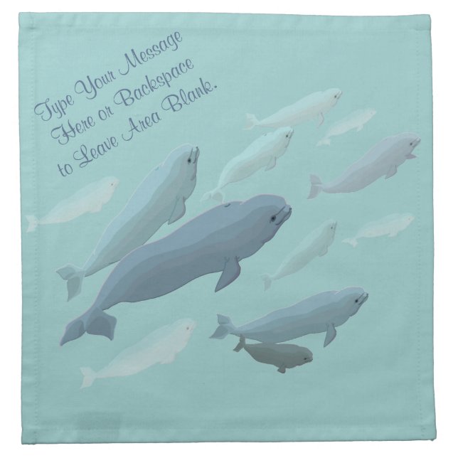 Beluga Napkins Personalized Beluga Whale Napkins (Front)