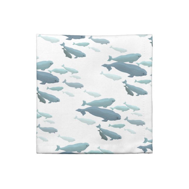Beluga Napkins Personalized Beluga Whale Napkins (Quarter Fold)