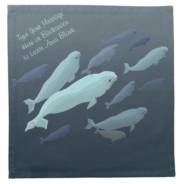 Beluga Napkins Personalized Beluga Whale Napkins (Front)