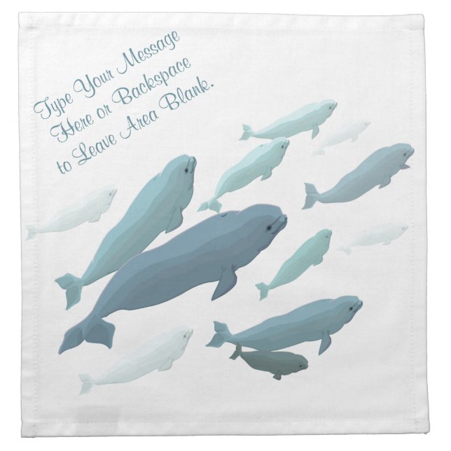 Beluga Napkins Personalized Beluga Whale Napkins (Front)