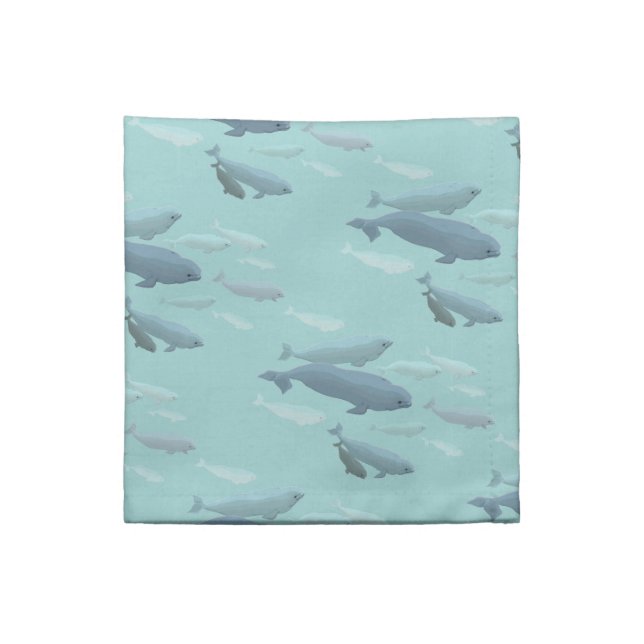 Beluga Napkins Personalized Beluga Whale Napkins (Quarter Fold)