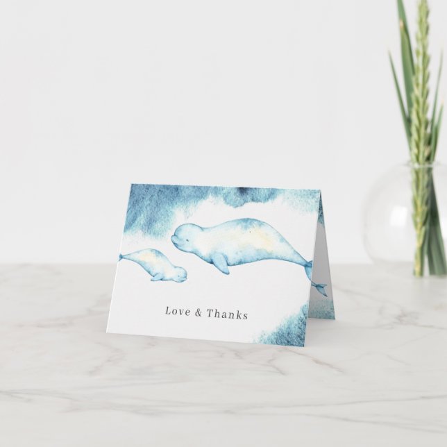 Beluga | Ocean Baby Shower Thank You Card (Front)