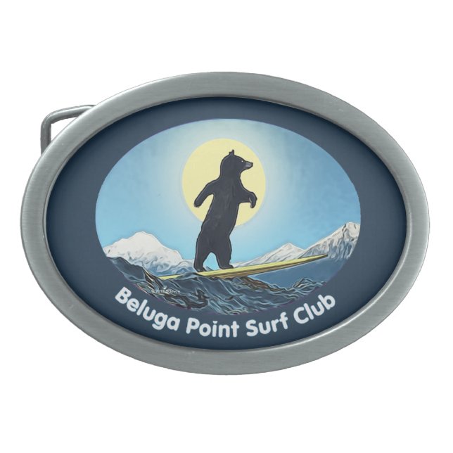 Beluga Point Surf Club Belt Buckle (Front)