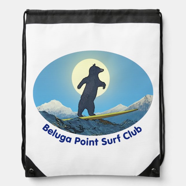 Beluga Point Surf Club Drawstring Bag (Front)