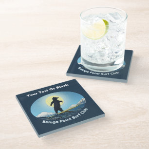 Beluga Point Surf Club Glass Coaster