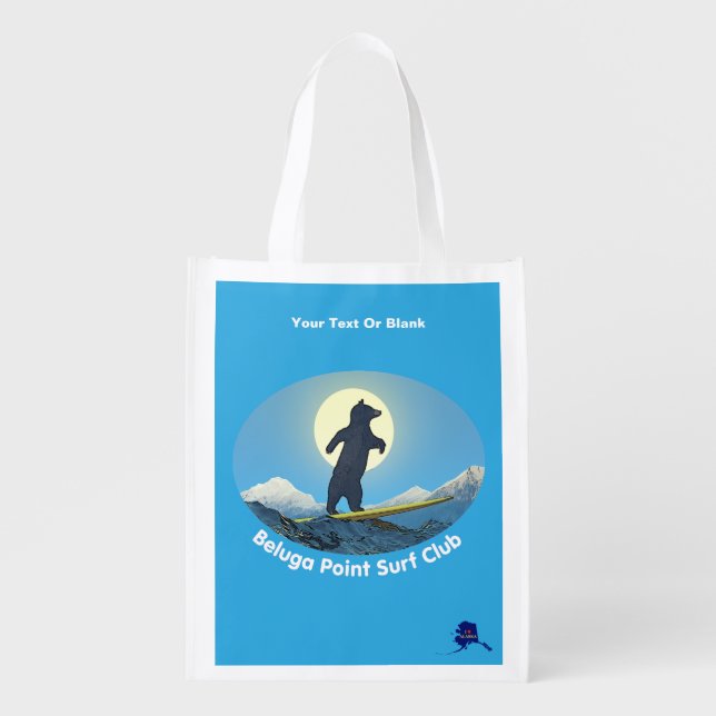 Beluga Point Surf Club Grocery Bag (Front)