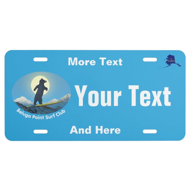 Beluga Point Surf Club License Plate (Front)