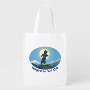 Beluga Point Surf Club Reusable Grocery Bag