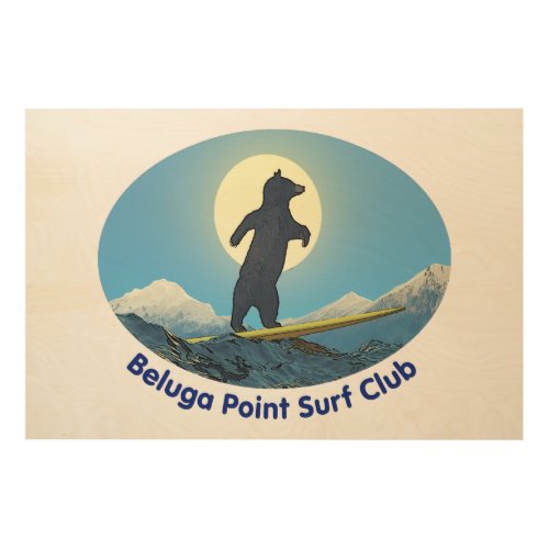 Beluga Point Surf Club Wood Wall Art