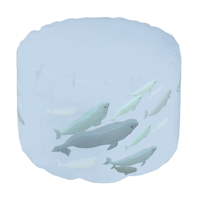 Beluga Pouf Beluga Whale Pillow Ottoman (Angled Back)