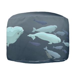 Beluga Pouf Beluga Whale Pillow Ottoman