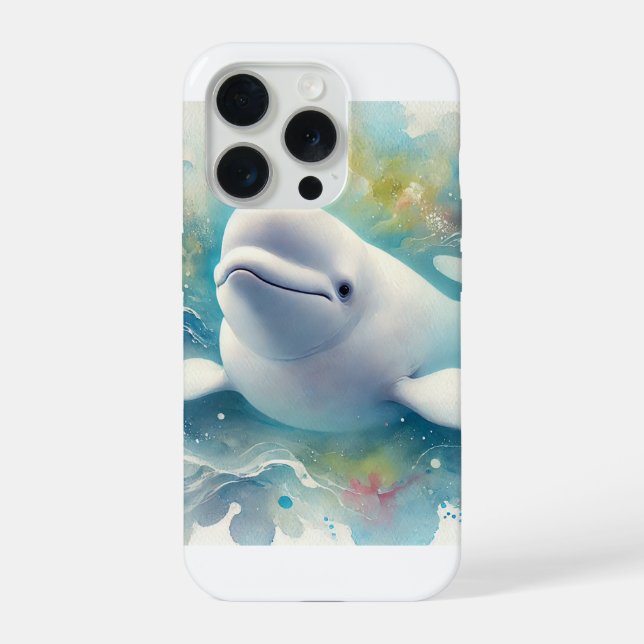 Beluga whale 160924AREF142 - Watercolor iPhone Case (Back)
