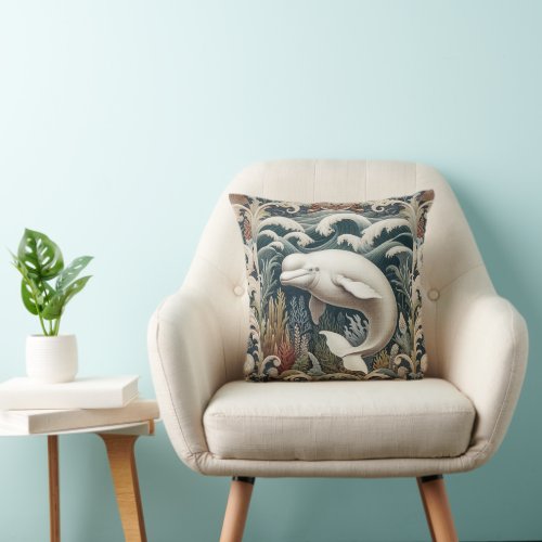 Beluga Whale 5 Throw Pillow