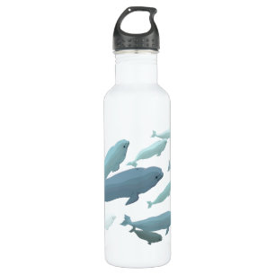 Beluga Whale Art Marine Life Water Bottle