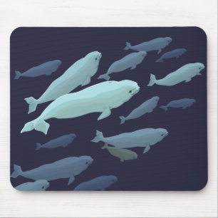 Beluga Whale Art Mousepad Baby Whale Decor