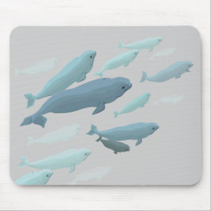 Beluga Whale Art Mousepad Baby Whale Decor