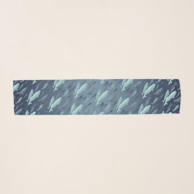 Beluga Whale Art Scarf Whales Scarves & Gifts (Front (Horizontal))