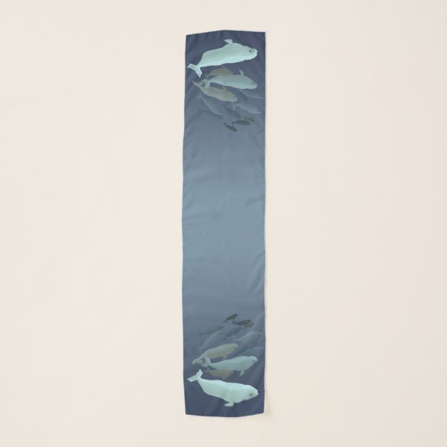 Beluga Whale Art Scarf Whales Scarves & Gifts (Front)
