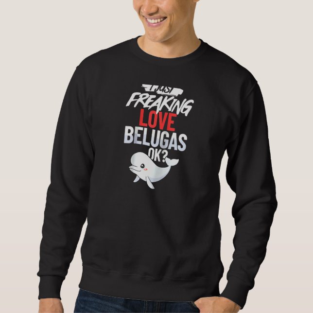Beluga Whale Baby Animal Raglan Sweatshirt (Front)
