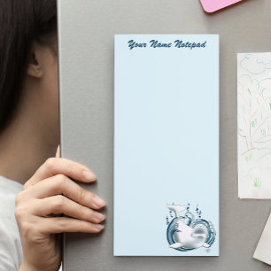 Beluga Whale Blue Magnetic Notepad
