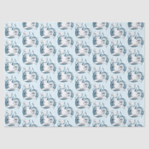 Beluga Whale Blue Tissue Paper
