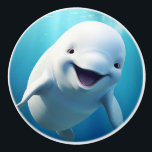 Beluga Whale Cartoon Blue Green Arctic Ocean  Ceramic Knob<br><div class="desc">The "Beluga Whale Cartoon Blue Green Arctic Ocean Ceramic Knob" is a charming and whimsical addition to your furniture or cabinets. Featuring a delightful cartoon depiction of a beluga whale in shades of blue and green, this ceramic knob adds a touch of marine charm to any room. The high-quality materials...</div>