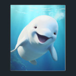 Beluga Whale Cartoon Blue Green Arctic Ocean  Metal Print<br><div class="desc">The "Beluga Whale Cartoon Blue Green Arctic Ocean Metal Print" is a charming and vibrant piece of wall art. Featuring a delightful cartoon depiction of a beluga whale in shades of blue and green, this metal print adds a touch of marine charm to any space. The high-quality metal material ensures...</div>