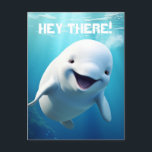 Beluga Whale Cartoon Blue Green Arctic Ocean  Postcard<br><div class="desc">The "Beluga Whale Cartoon Blue Green Arctic Ocean Postcard" is a delightful and vibrant card featuring a charming cartoon depiction of a beluga whale set against a serene Arctic Ocean backdrop. With a playful color palette of blue and green, this postcard is perfect for sending cheerful greetings or capturing the...</div>