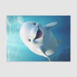 Beluga Whale Cartoon Blue Green Arctic Ocean  Tissue Paper<br><div class="desc">Enhance your gift-giving experience with this charming Beluga Whale Cartoon Blue Green Arctic Ocean Tissue Paper. Each sheet features a delightful cartoon depiction of a Beluga whale swimming in serene blue and green waters, adding a whimsical touch to your presents. Perfect for wrapping gifts or crafting, this tissue paper brings...</div>