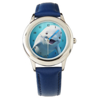 Beluga Whale Cartoon Blue Green Arctic Ocean Watch
