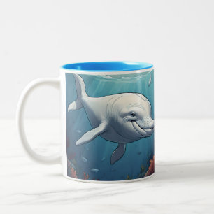 Beluga Whale coffee Two-Tone Coffee Mug