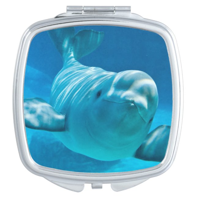 Beluga Whale Compact Mirror (Front)