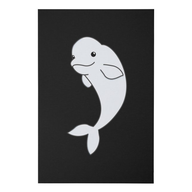 Beluga Whale Cute Animals For Kids Faux Canvas Print (Front)