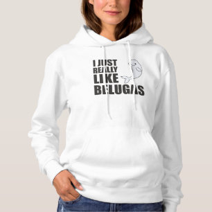 Beluga Whale Cute Animals For Kids Hoodie