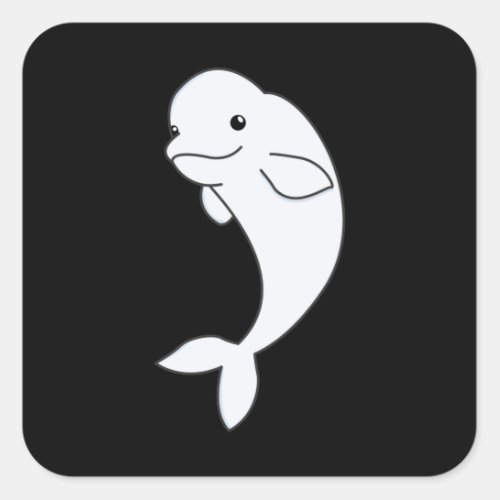 Beluga Whale Cute Animals For Kids Square Sticker