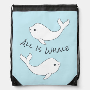 Beluga Whale Drawstring Backpack