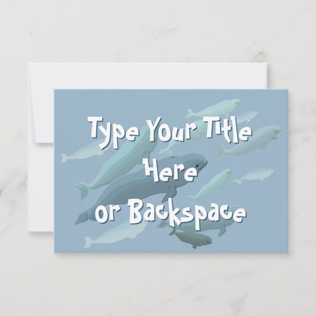 Beluga Whale Invitations Personalized Whale RSVP (Front)