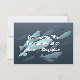 Beluga Whale Invitations Personalized Whale RSVP