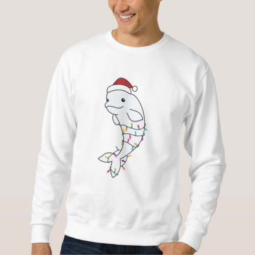 Beluga Whale Merry Christmas Winter Animals Whales Sweatshirt